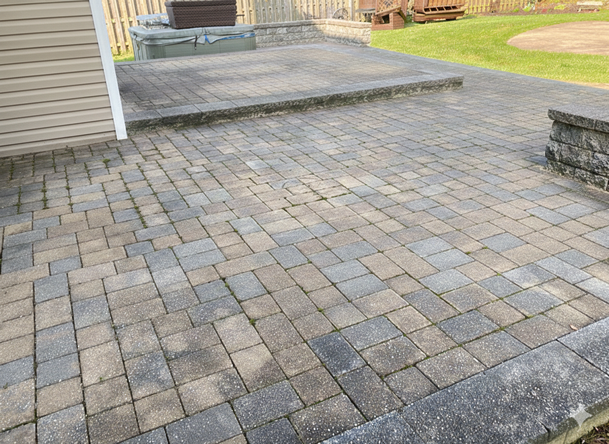 Po: Kostka brukowa - usunięcie mchów