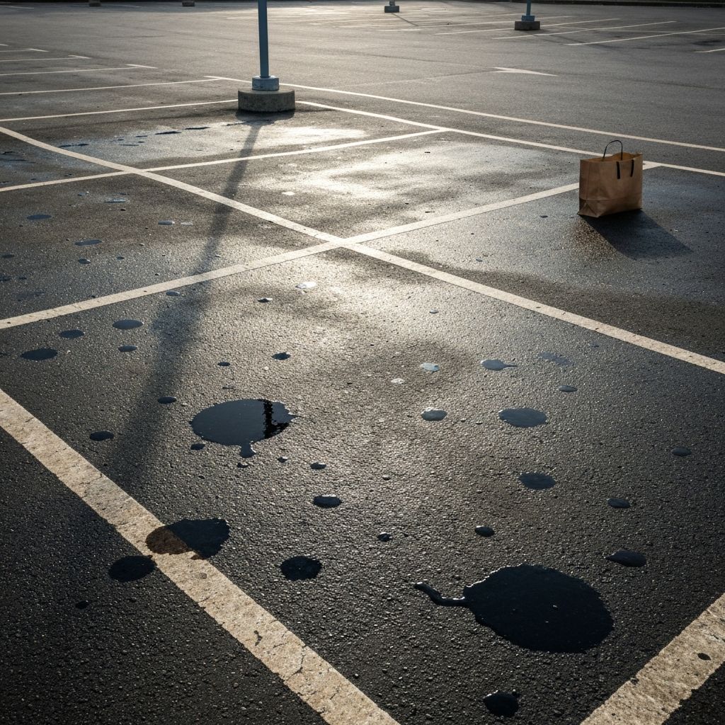 Przed: Parking - usunięcie plam olejowych